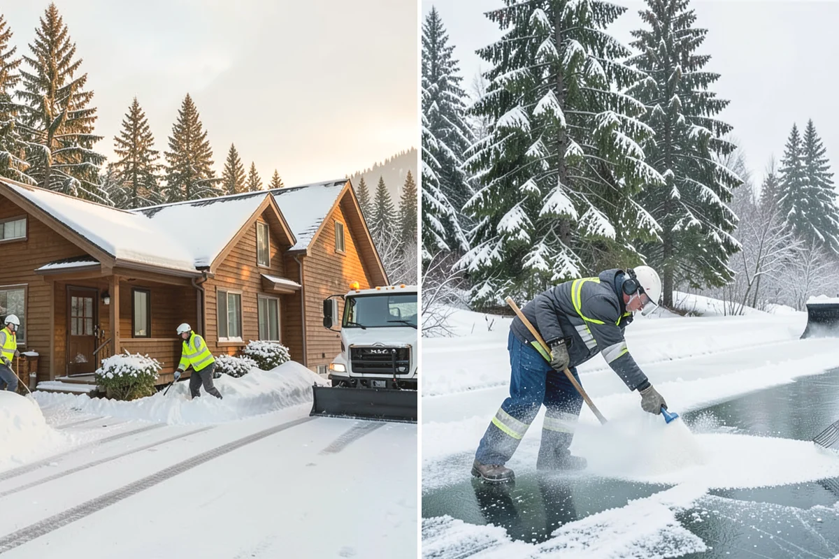 Shopping Center Snow Removal in North Bend, King County, WA - Map tenant entrances, drive lanes, and pedestrian connectors
