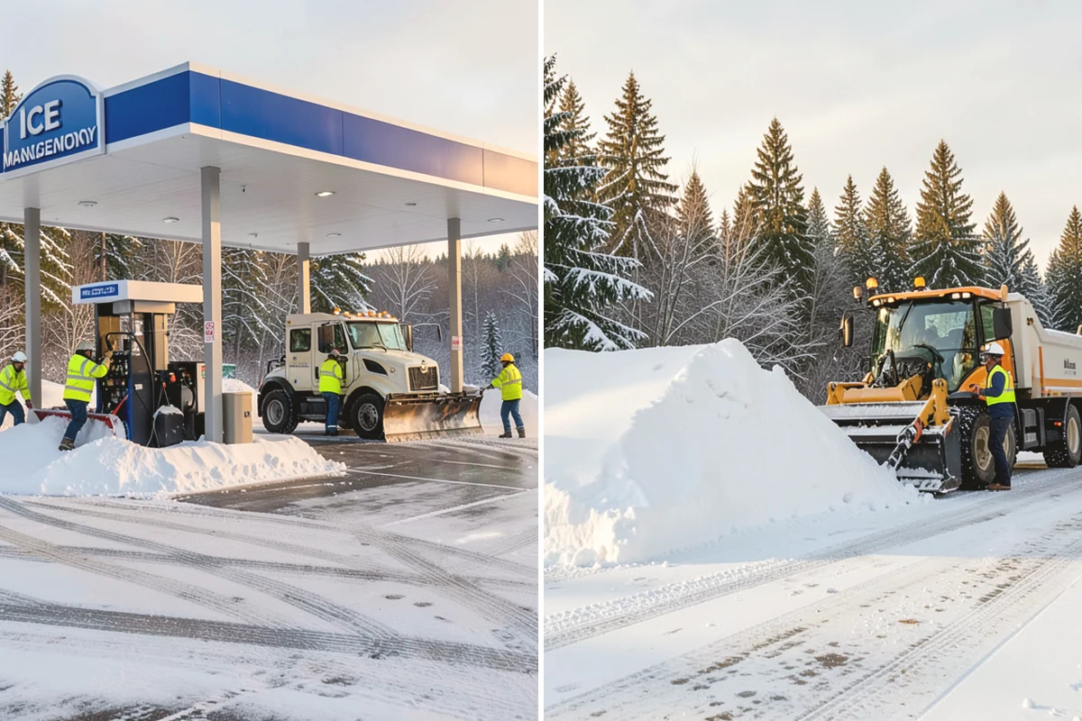 Shopping Center Snow Removal in Oak Harbor, Island County, WA - Map tenant entrances, drive lanes, and pedestrian connectors