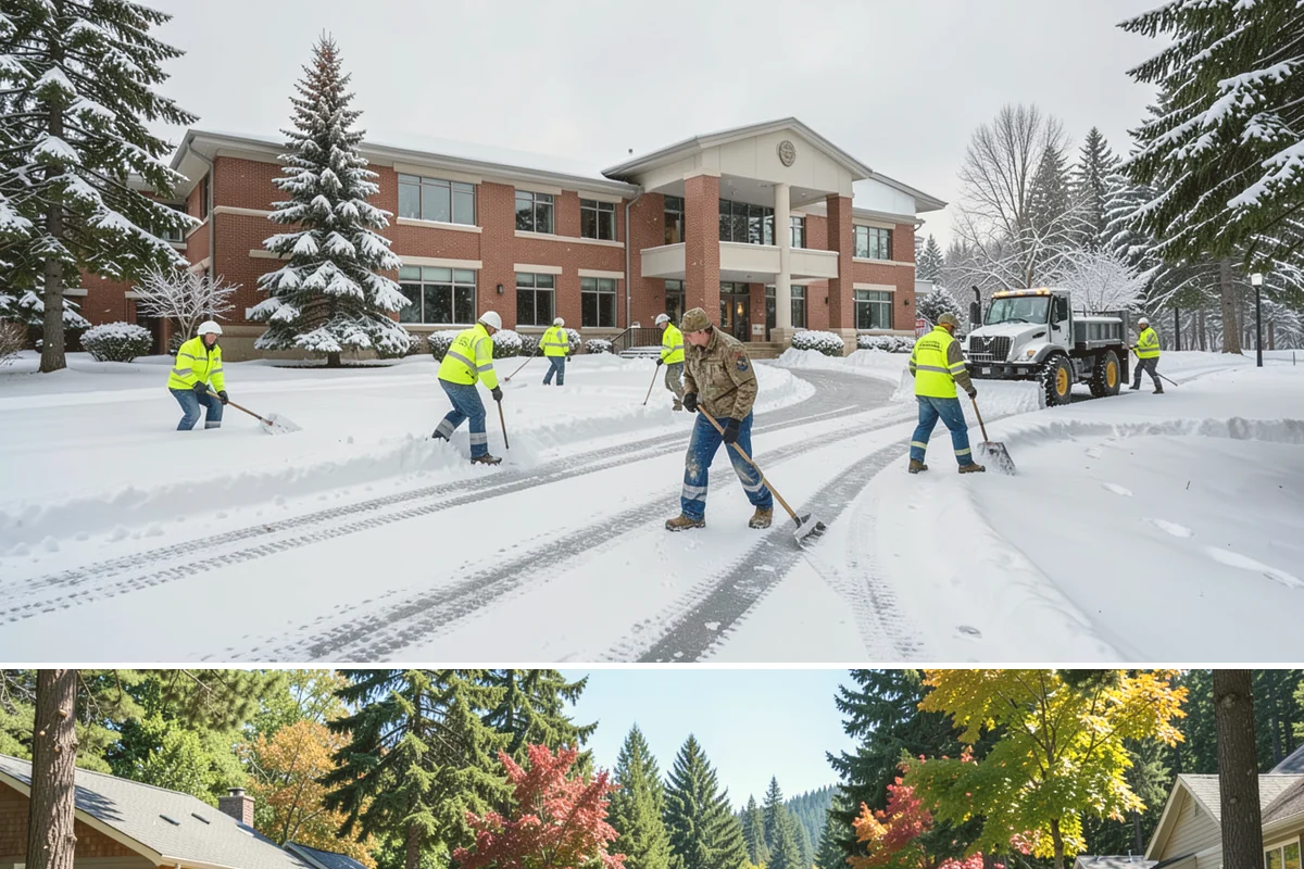 Shopping Center Snow Removal in Orting, Pierce County, WA - Shopping centers see the highest demand during the December holiday season when winter weather and peak shopper volume overlap.