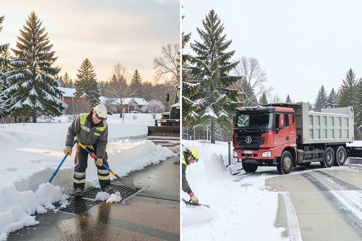Shopping Center Snow Removal in Redmond, King County, WA - Map tenant entrances, drive lanes, and pedestrian connectors