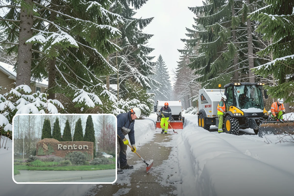 Shopping Center Snow Removal in Renton, King County, WA - Coordinated clearing across all tenant storefronts