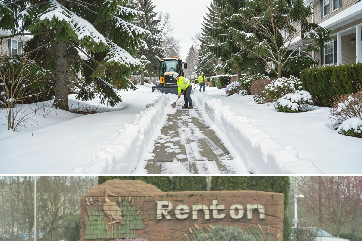 Shopping Center Snow Removal in Renton, King County, WA - Shopping centers see the highest demand during the December holiday season when winter weather and peak shopper volume overlap.