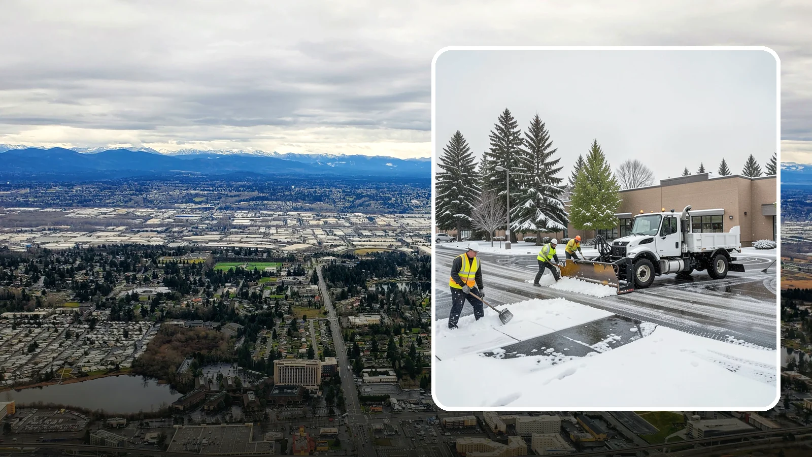 Shopping Center Snow Removal in SeaTac, King County, WA - Keep every storefront, drive lane, and shared walkway open across your shopping center during Western Washington winter weather.