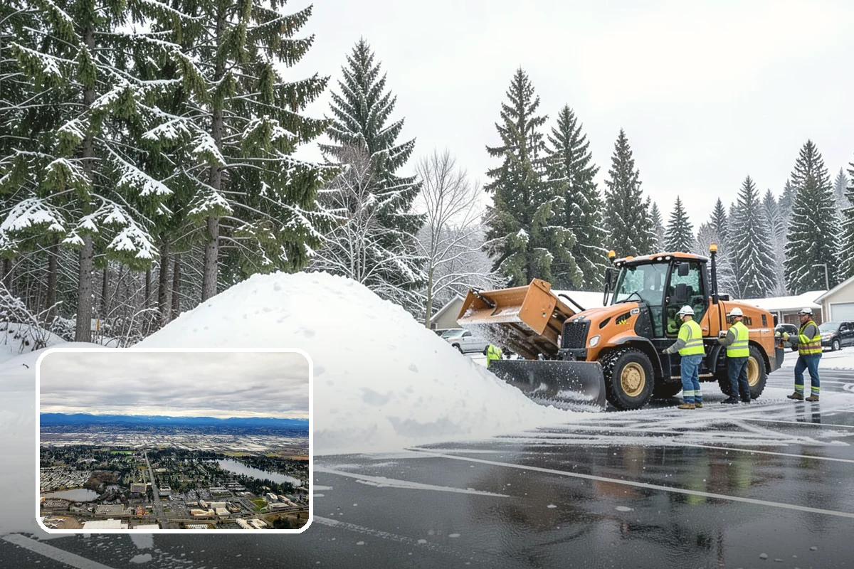 Shopping Center Snow Removal in SeaTac, King County, WA - Coordinated clearing across all tenant storefronts