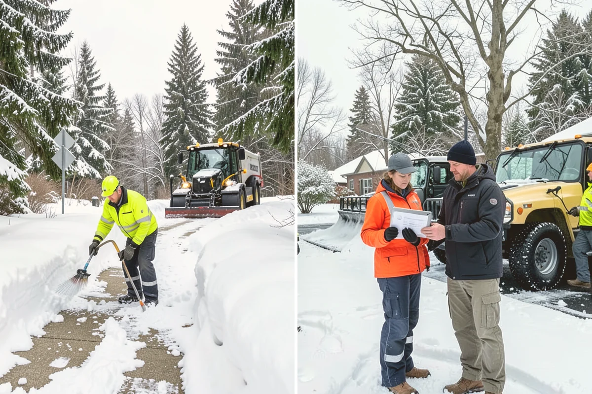 Shopping Center Snow Removal in Snohomish, Snohomish County, WA - Map tenant entrances, drive lanes, and pedestrian connectors