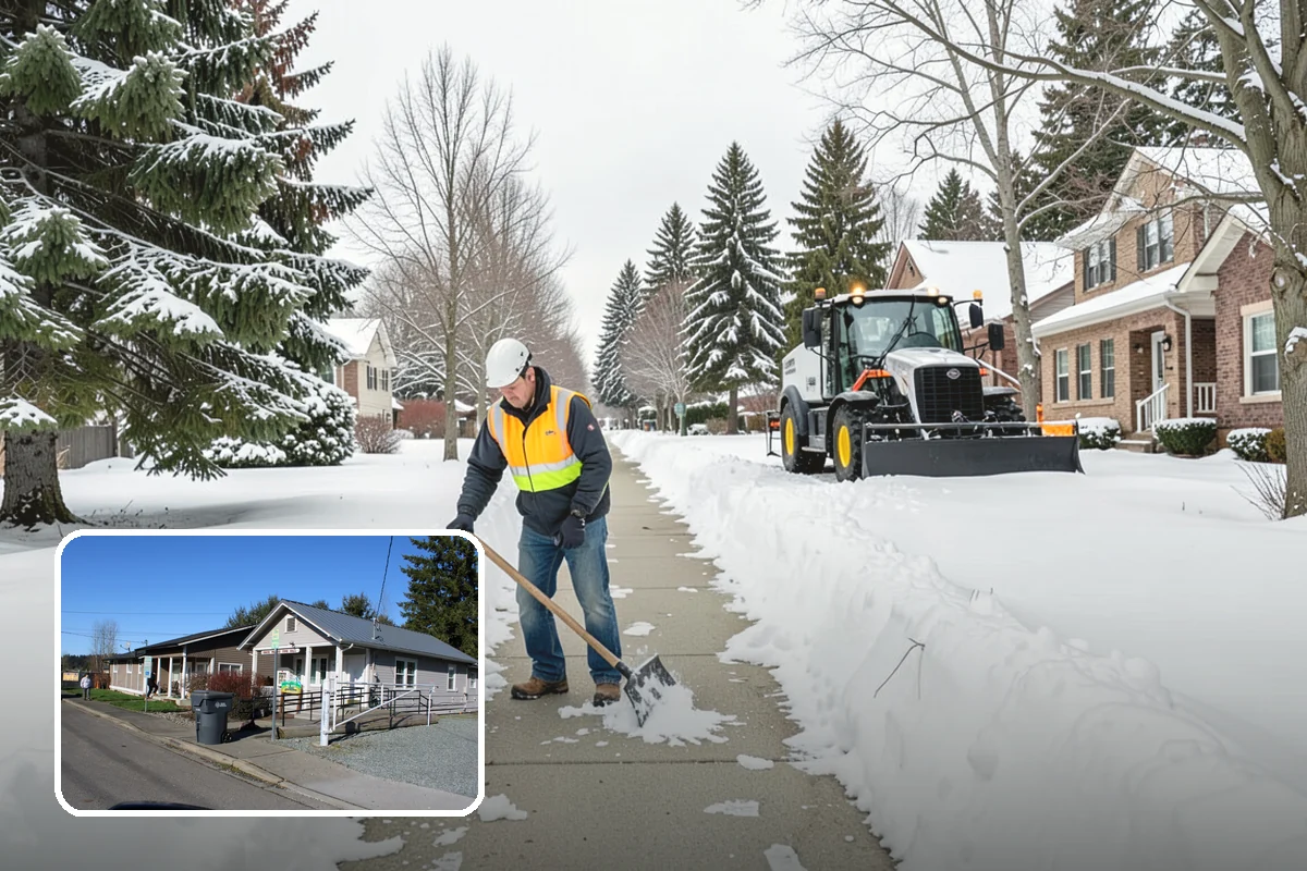 Shopping Center Snow Removal in South Prairie, Pierce County, WA - Coordinated clearing across all tenant storefronts