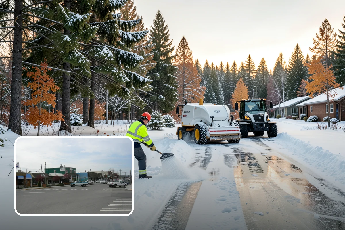 Shopping Center Snow Removal in Stanwood, Snohomish County, WA - Coordinated clearing across all tenant storefronts