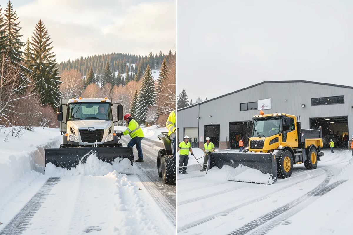 Shopping Center Snow Removal in Steilacoom, Pierce County, WA - Map tenant entrances, drive lanes, and pedestrian connectors