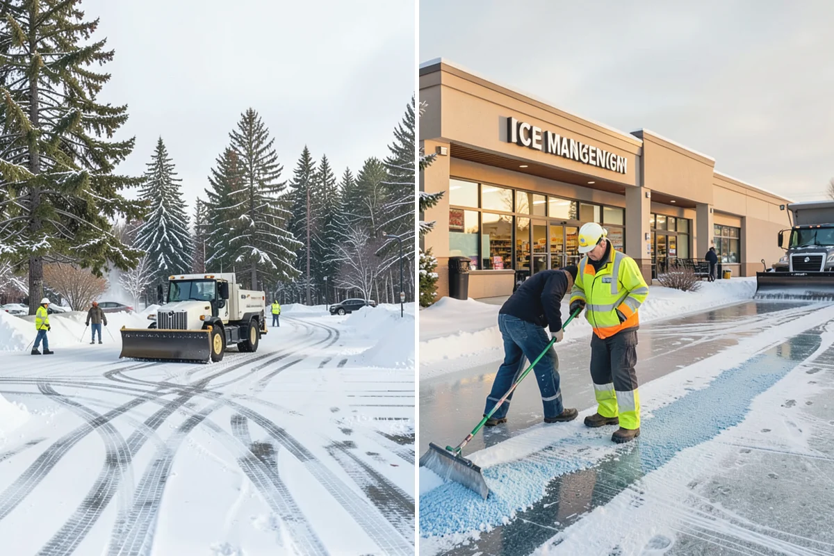 Shopping Center Snow Removal in Sumner, Pierce County, WA - Map tenant entrances, drive lanes, and pedestrian connectors