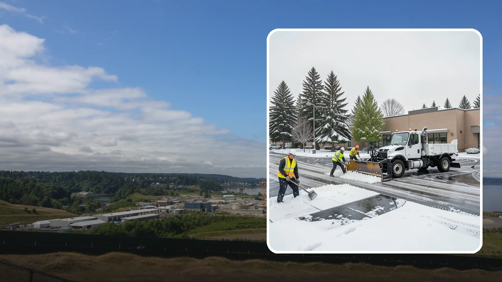 Shopping Center Snow Removal in University Place, Pierce County, WA - Keep every storefront, drive lane, and shared walkway open across your shopping center during Western Washington winter weather.