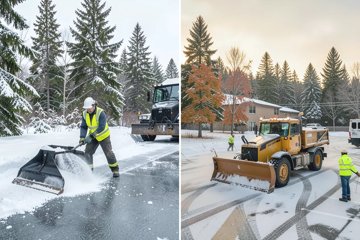 Shopping Center Snow Removal in Wilkeson, Pierce County, WA - Map tenant entrances, drive lanes, and pedestrian connectors