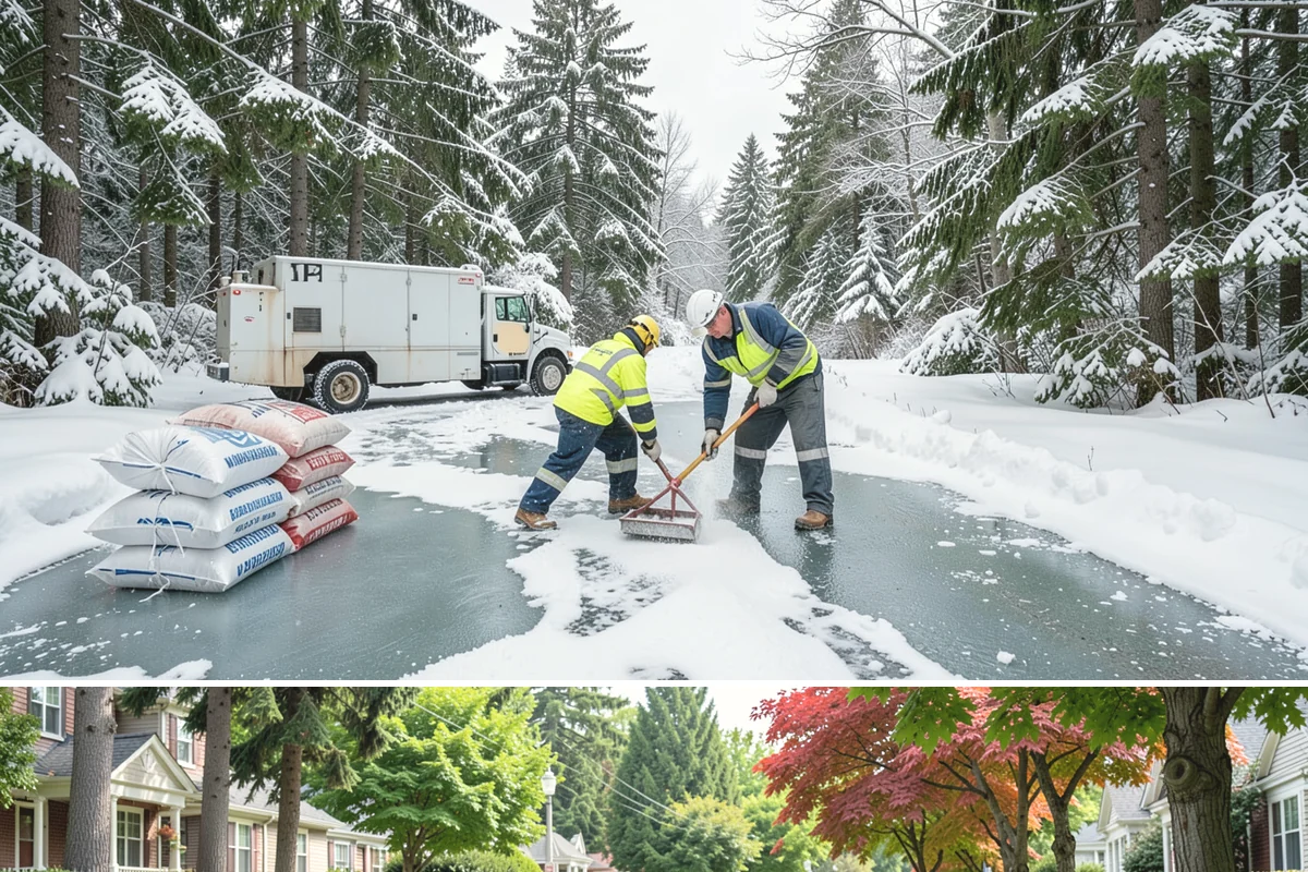 Sidewalk Deicing in Beaux Arts Village, King County, WA - Sidewalk deicing is busiest during freezing-rain events from December through February.