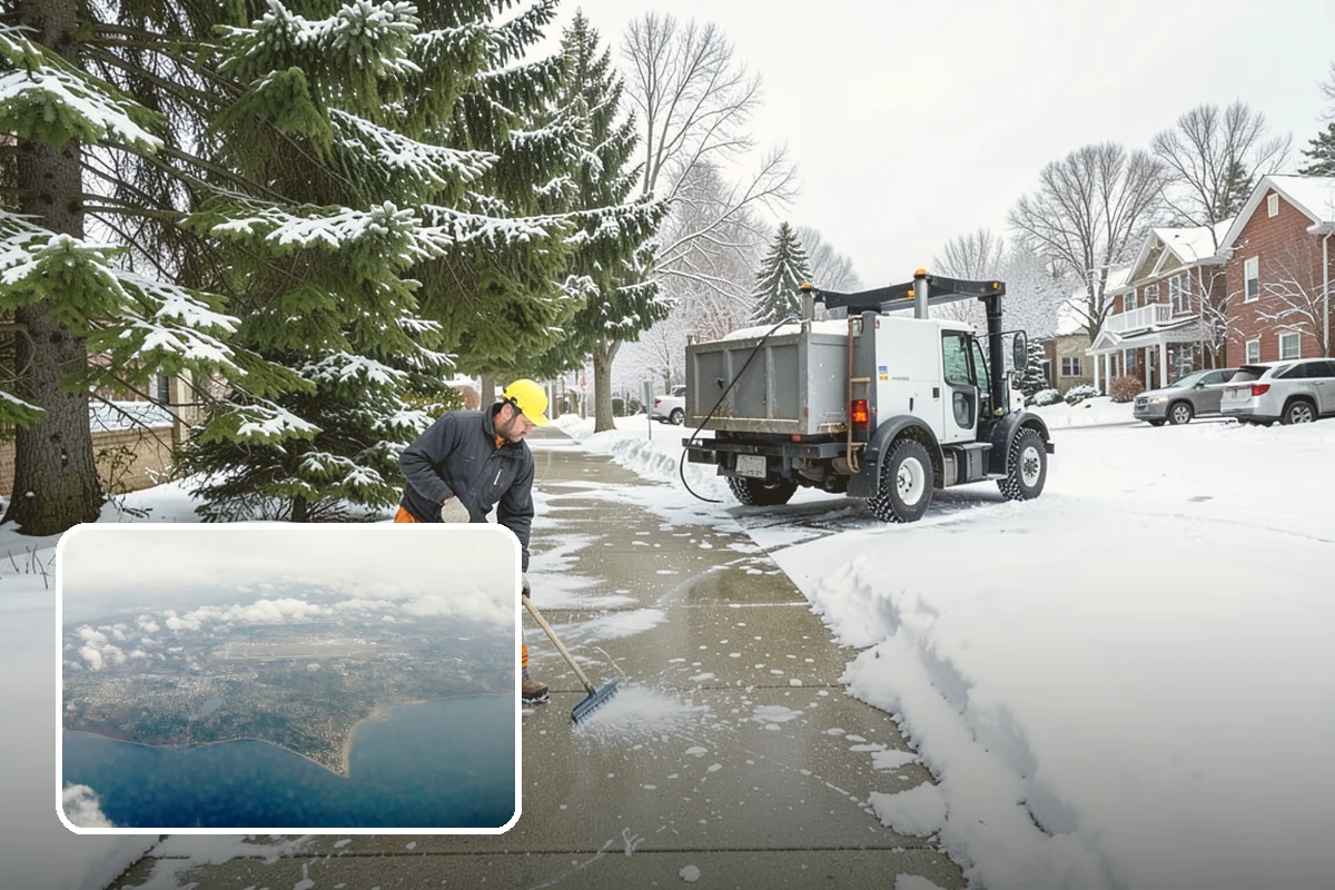 Sidewalk Deicing in Burien, King County, WA - Stops glare ice from freezing rain