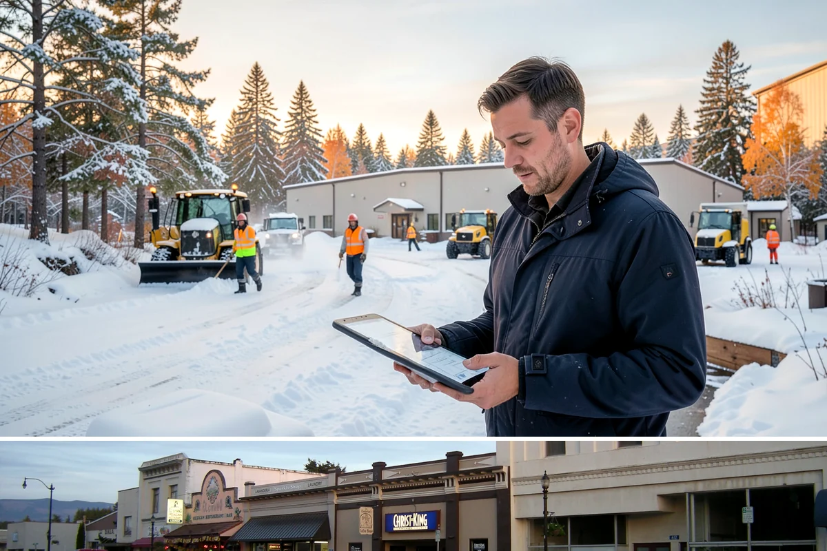 Sidewalk Deicing in Burlington, Skagit County, WA - Sidewalk deicing is busiest during freezing-rain events from December through February.