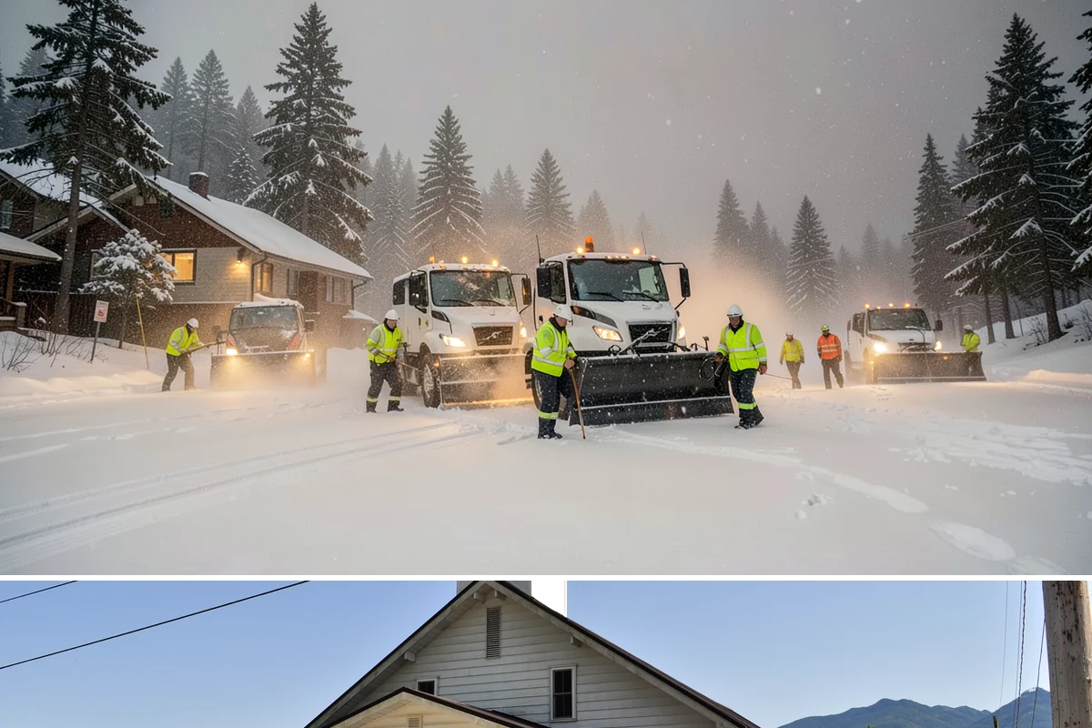 Sidewalk Deicing in Concrete, Skagit County, WA - Sidewalk deicing is busiest during freezing-rain events from December through February.