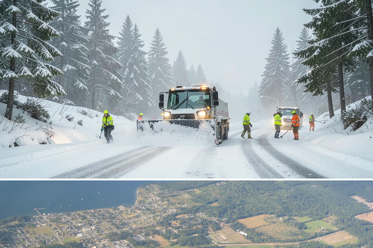 Sidewalk Deicing in Coupeville, Island County, WA - Sidewalk deicing is busiest during freezing-rain events from December through February.