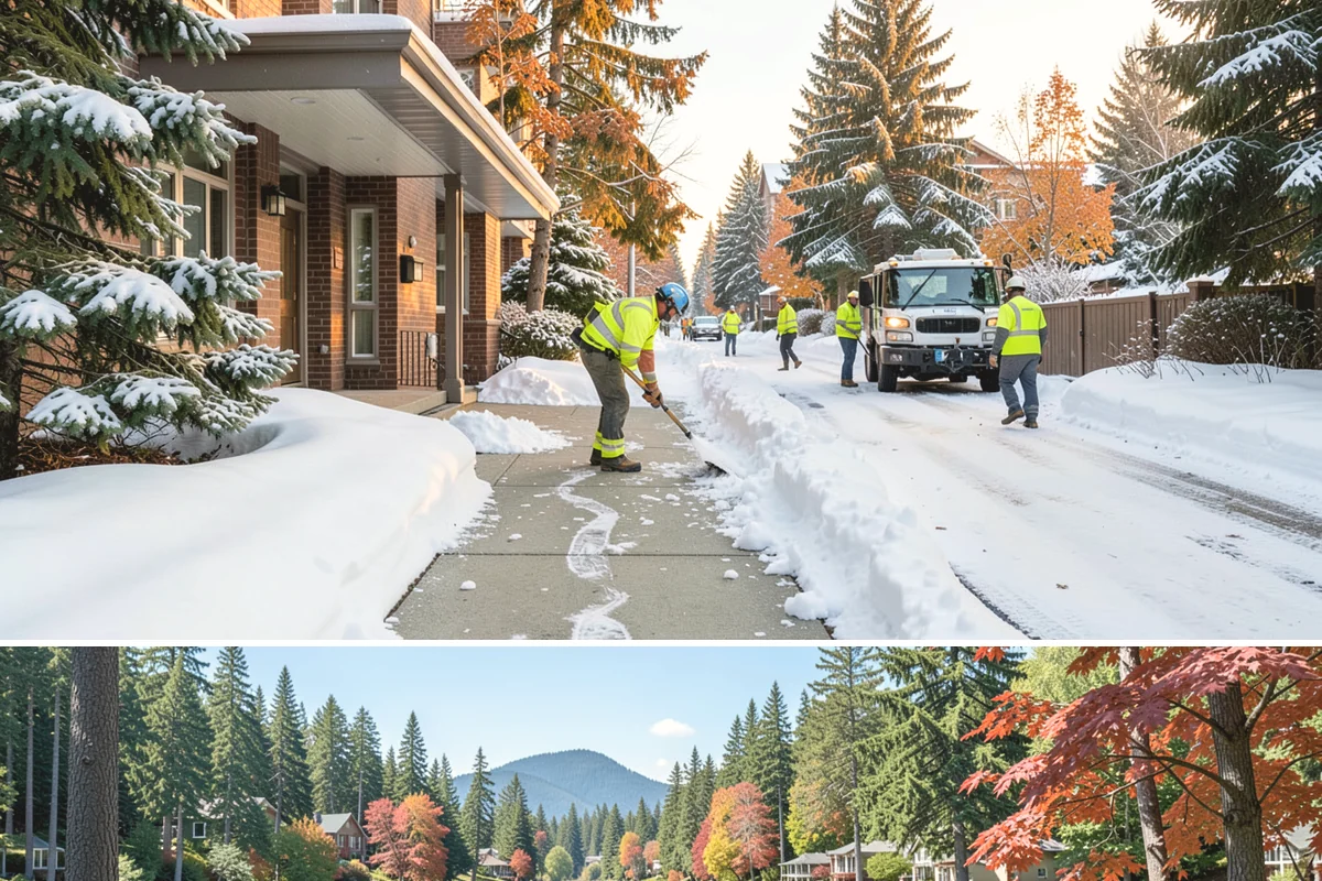 Sidewalk Deicing in Covington, King County, WA - Sidewalk deicing is busiest during freezing-rain events from December through February.