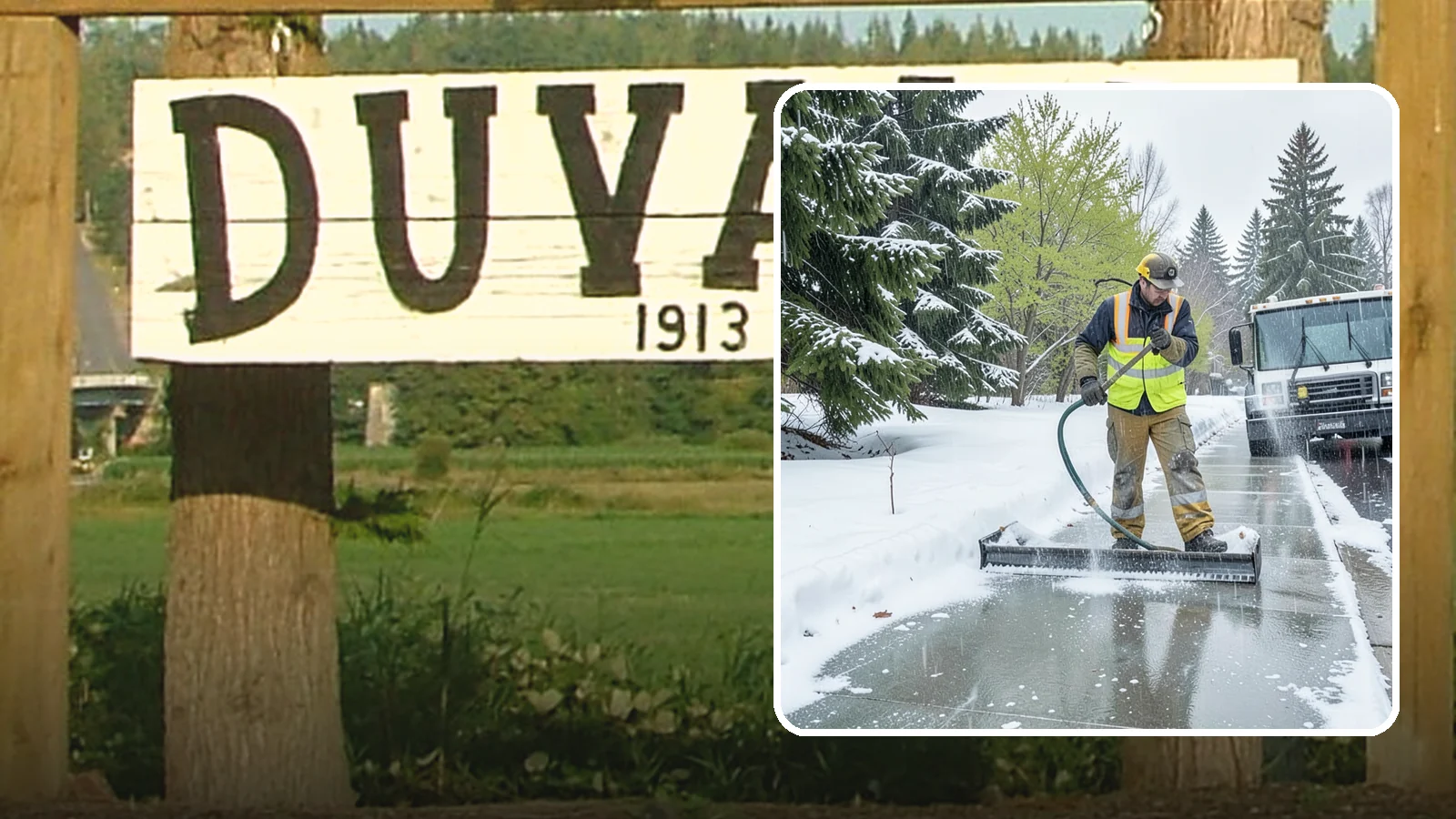 Sidewalk Deicing in Duvall, King County, WA - We deice sidewalks to stop the glare ice that forms when Western Washington freezing rain meets cold pavement.