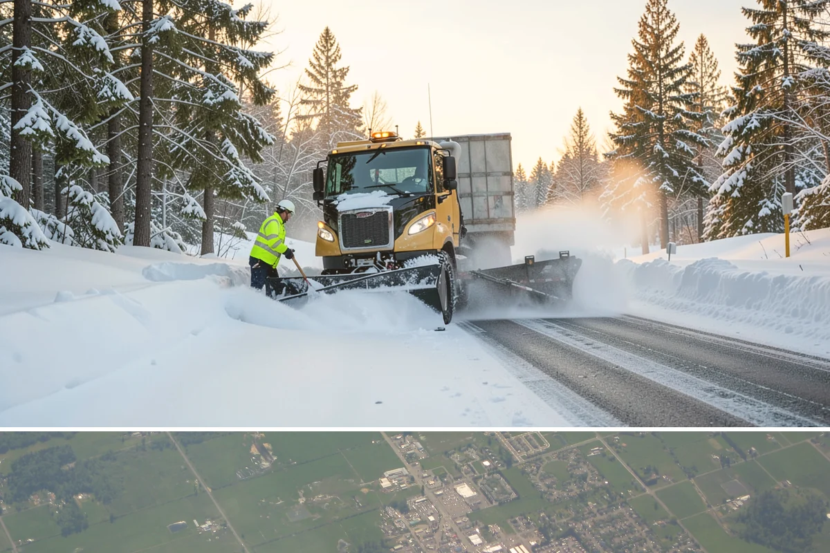 Sidewalk Deicing in Enumclaw, King County, WA - Sidewalk deicing is busiest during freezing-rain events from December through February.