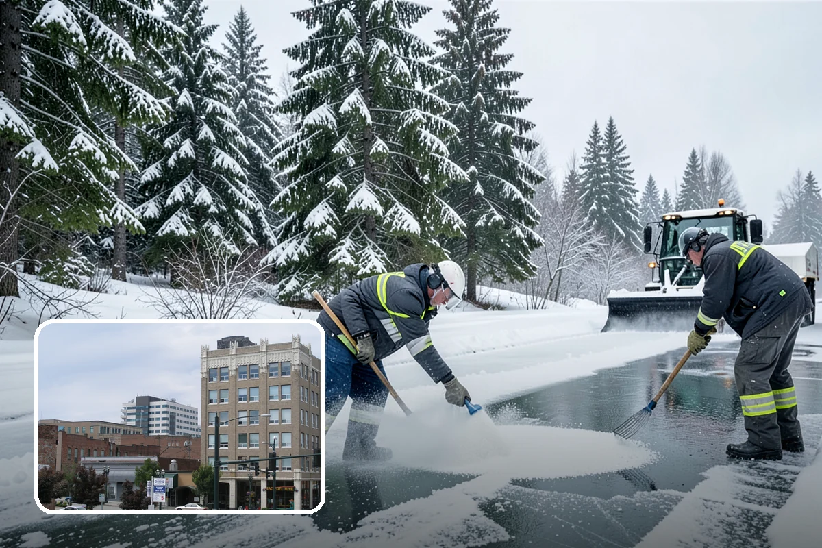 Sidewalk Deicing in Everett, Snohomish County, WA - Stops glare ice from freezing rain