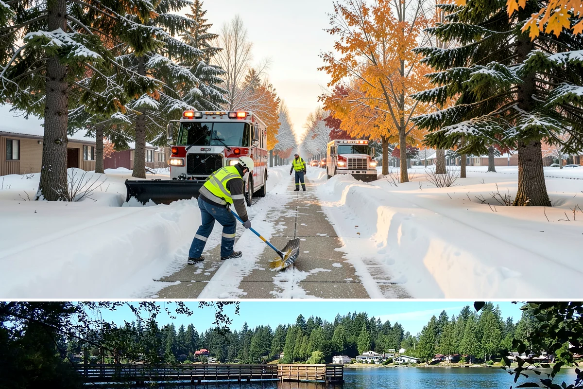 Sidewalk Deicing in Federal Way, King County, WA - Sidewalk deicing is busiest during freezing-rain events from December through February.