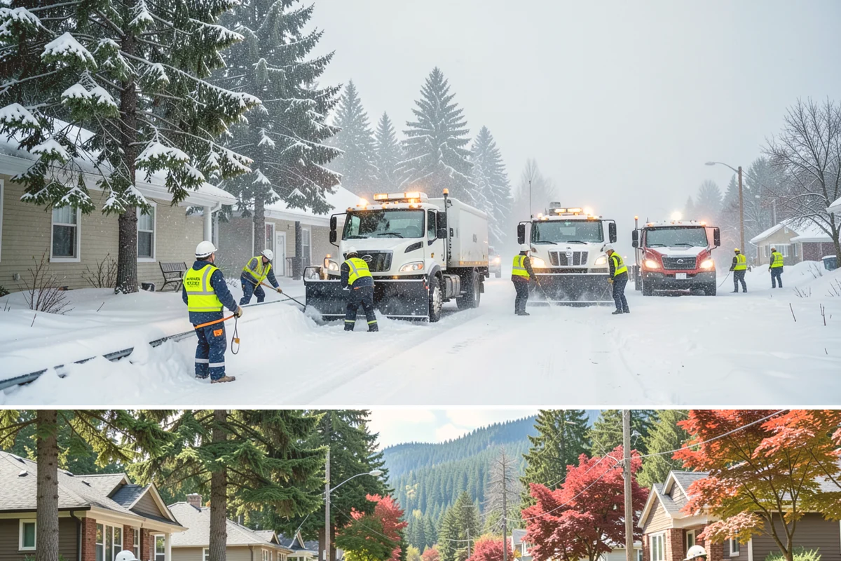 Sidewalk Deicing in Hunts Point, King County, WA - Sidewalk deicing is busiest during freezing-rain events from December through February.