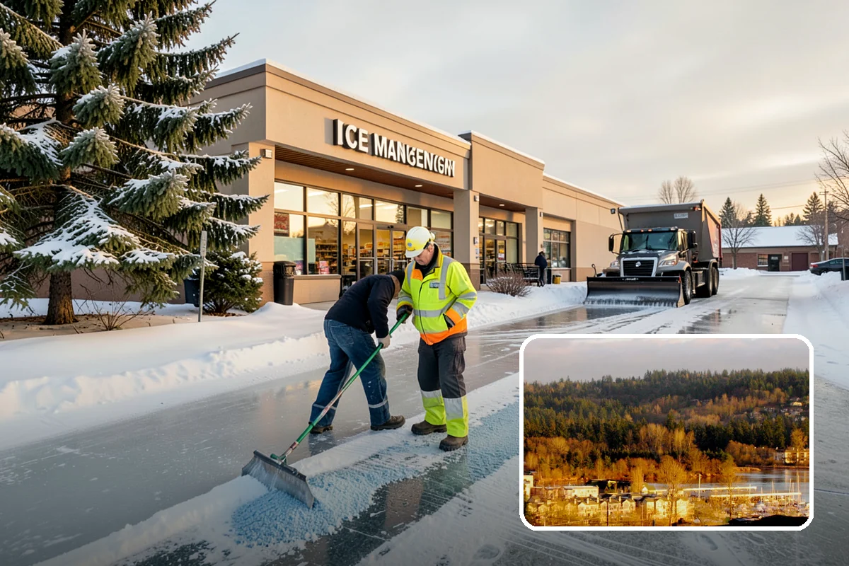 Sidewalk Deicing in Kenmore, King County, WA - Stops glare ice from freezing rain