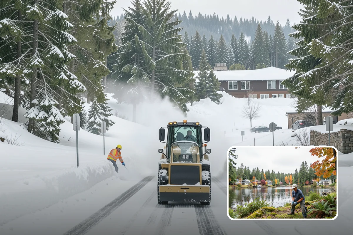 Sidewalk Deicing in La Conner, Skagit County, WA - Stops glare ice from freezing rain