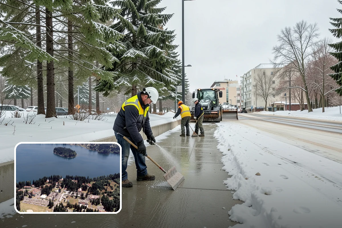 Sidewalk Deicing in Lakewood, Pierce County, WA - Stops glare ice from freezing rain