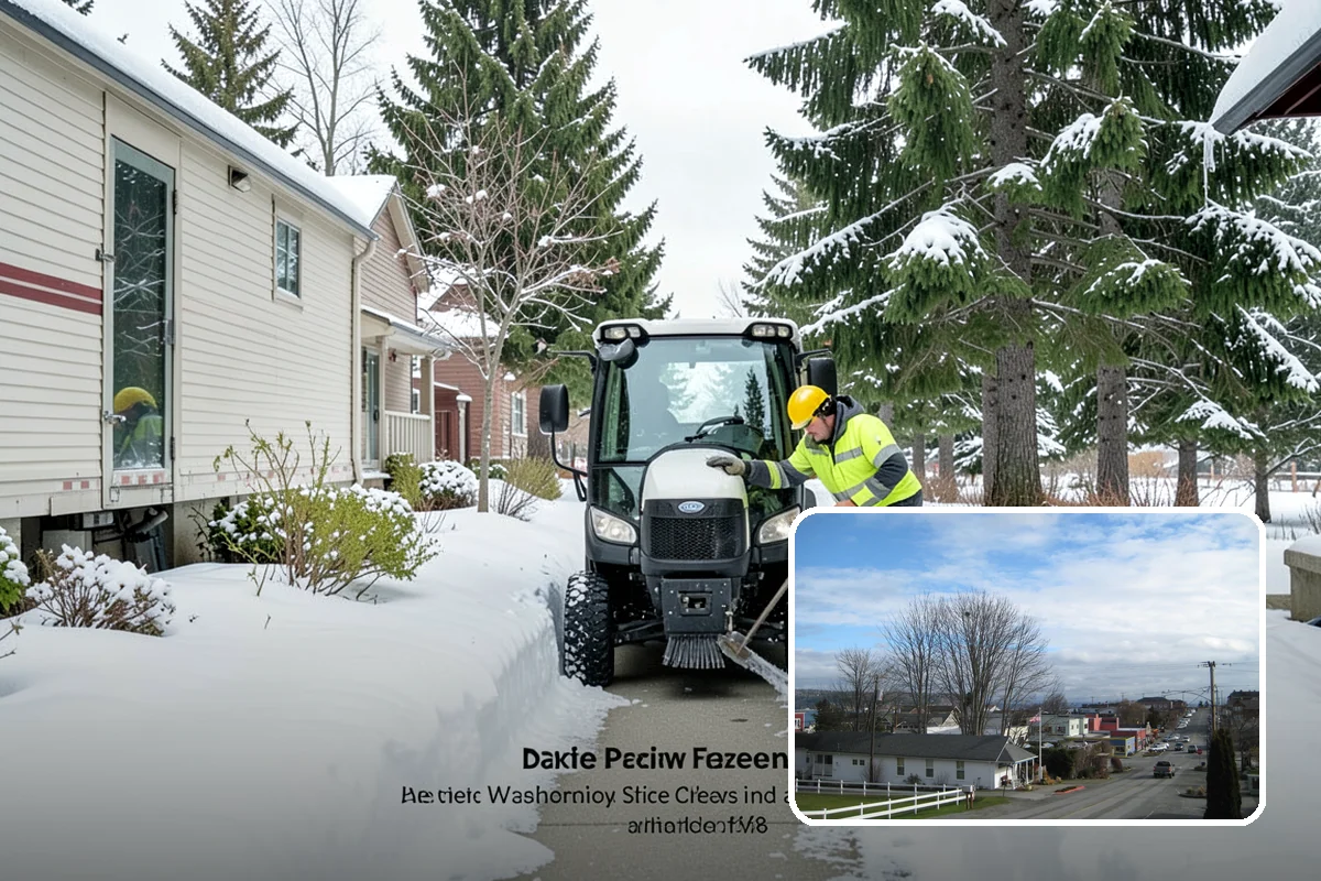 Sidewalk Deicing in Langley, Island County, WA - Stops glare ice from freezing rain