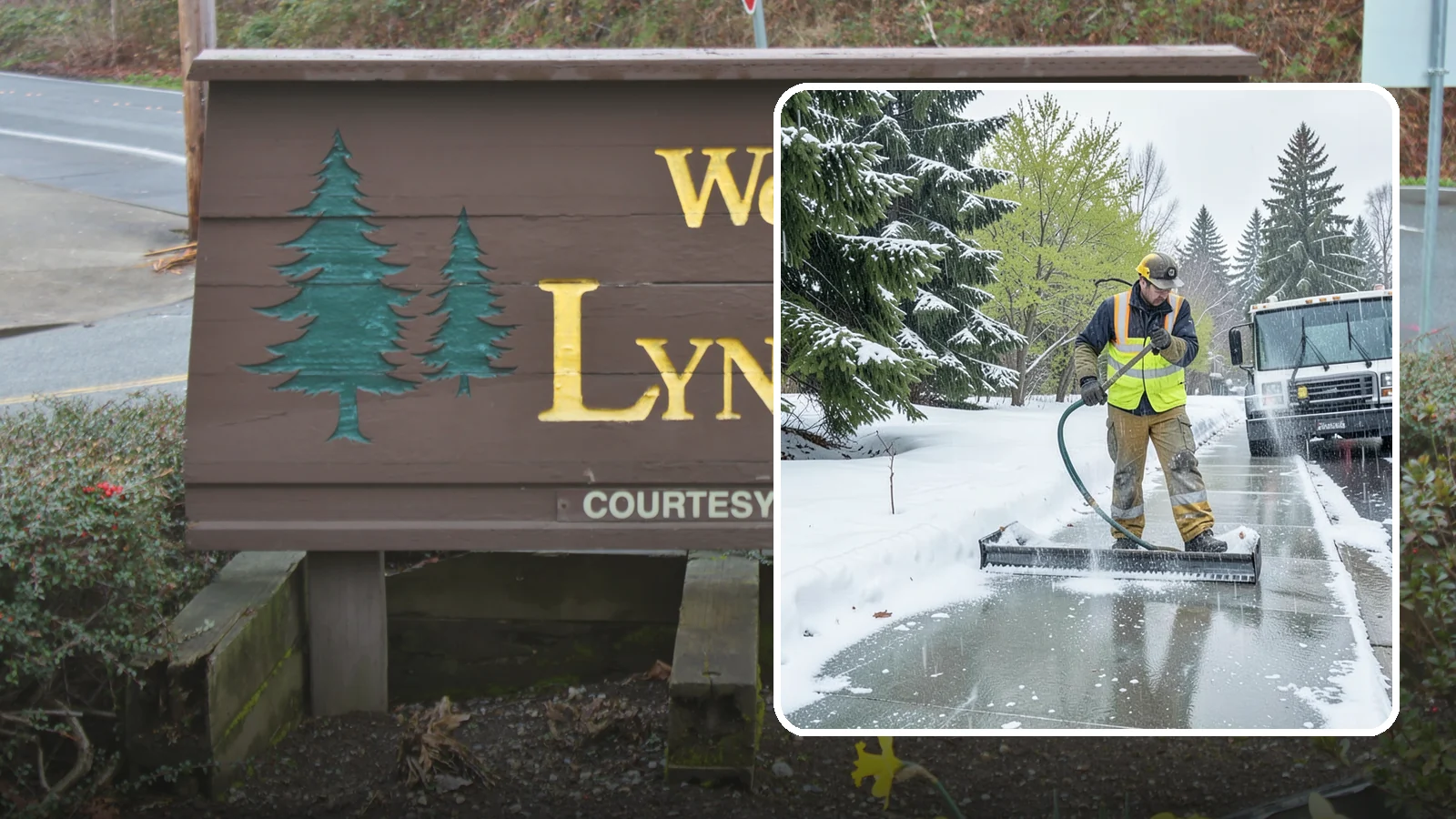 Sidewalk Deicing in Lynnwood, Snohomish County, WA - We deice sidewalks to stop the glare ice that forms when Western Washington freezing rain meets cold pavement.