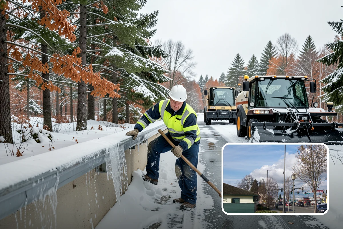 Sidewalk Deicing in Marysville, Snohomish County, WA - Stops glare ice from freezing rain