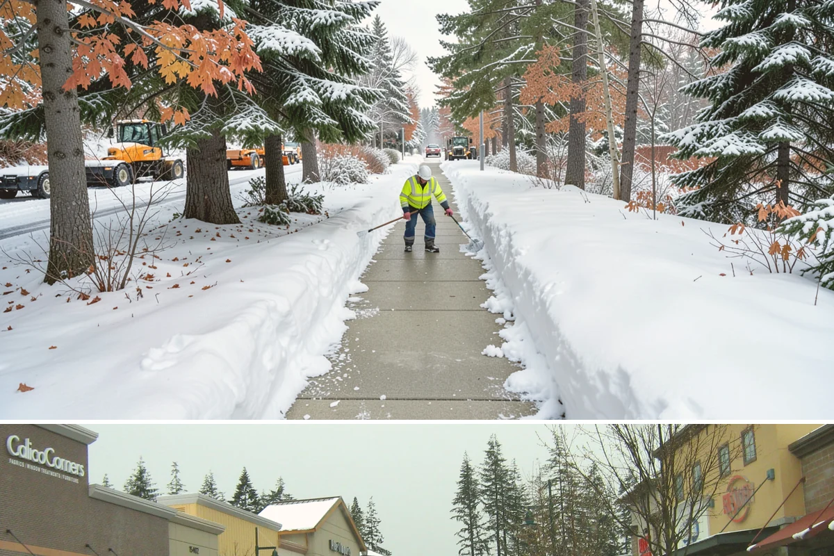 Sidewalk Deicing in Mill Creek, Snohomish County, WA - Sidewalk deicing is busiest during freezing-rain events from December through February.