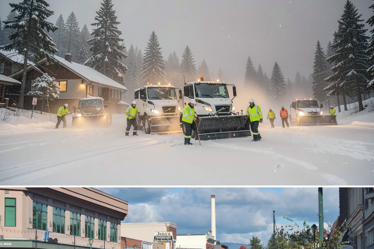 Sidewalk Deicing in Monroe, Snohomish County, WA - Sidewalk deicing is busiest during freezing-rain events from December through February.