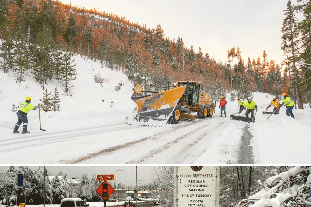 Sidewalk Deicing in Newcastle, King County, WA - Sidewalk deicing is busiest during freezing-rain events from December through February.