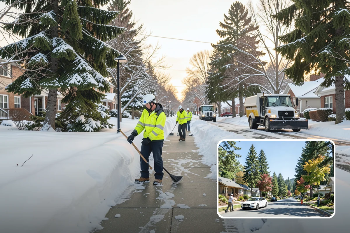 Sidewalk Deicing in Orting, Pierce County, WA - Stops glare ice from freezing rain