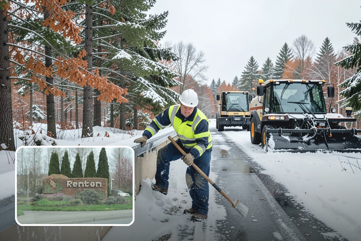 Sidewalk Deicing in Renton, King County, WA - Stops glare ice from freezing rain