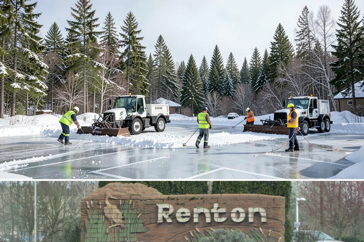Sidewalk Deicing in Renton, King County, WA - Sidewalk deicing is busiest during freezing-rain events from December through February.
