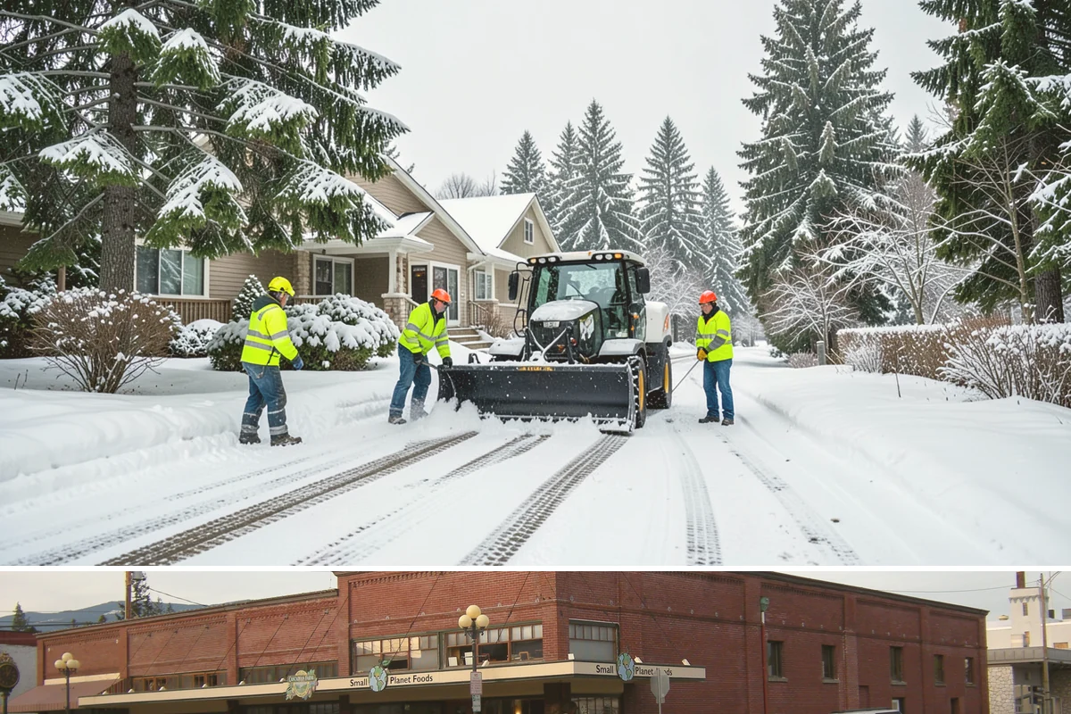 Sidewalk Deicing in Sedro-Woolley, Skagit County, WA - Sidewalk deicing is busiest during freezing-rain events from December through February.