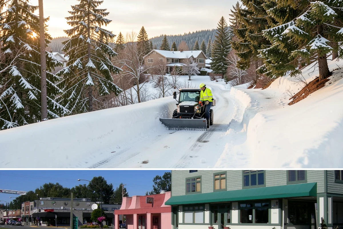 Sidewalk Deicing in Snoqualmie, King County, WA - Sidewalk deicing is busiest during freezing-rain events from December through February.