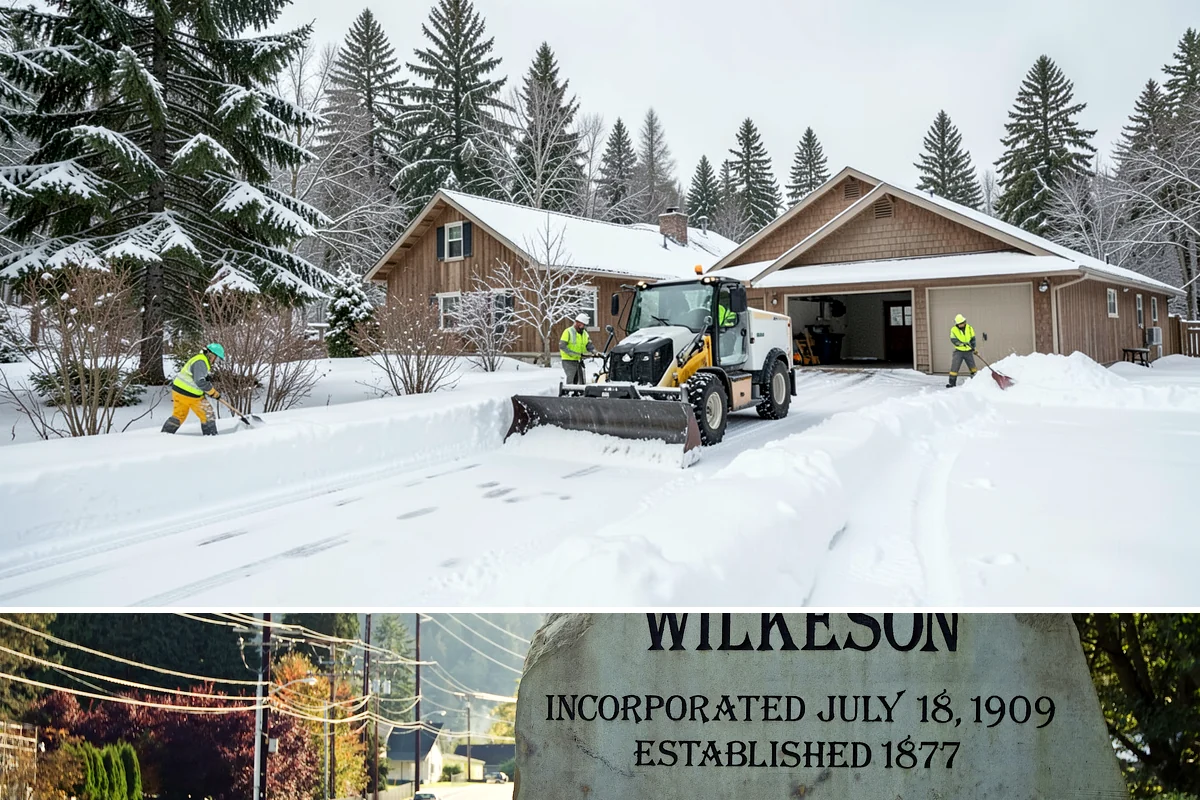 Sidewalk Deicing in Wilkeson, Pierce County, WA - Sidewalk deicing is busiest during freezing-rain events from December through February.