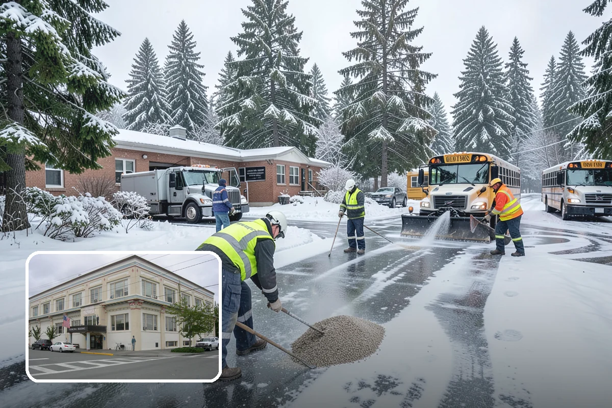 Sidewalk Ice Removal in Anacortes, Skagit County, WA - Removes bonded ice deicer is slow to lift