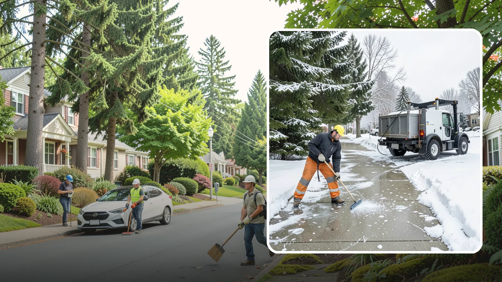 Sidewalk Ice Removal in Beaux Arts Village, King County, WA - We remove bonded sidewalk ice left by thaw-and-refreeze cycles so walks are truly safe.