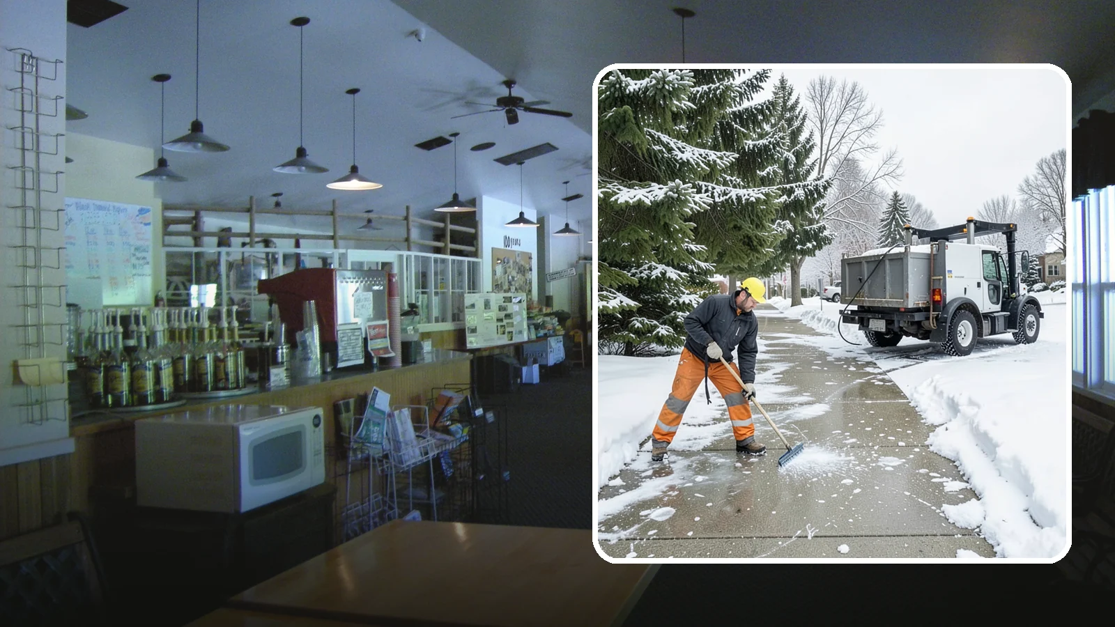 Sidewalk Ice Removal in Black Diamond, King County, WA - We remove bonded sidewalk ice left by thaw-and-refreeze cycles so walks are truly safe.