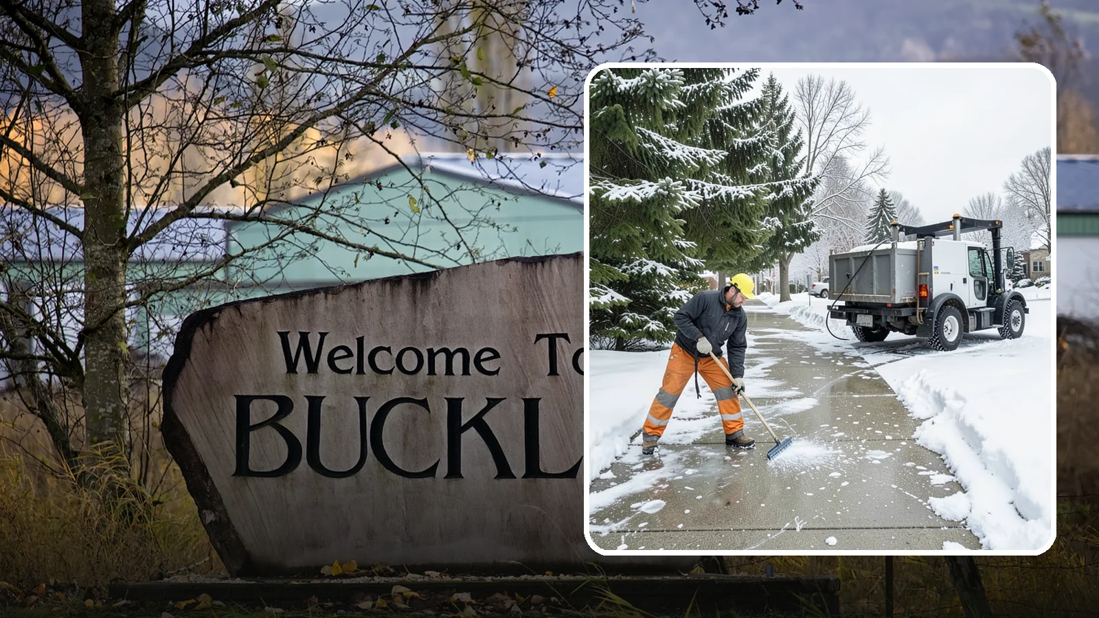Sidewalk Ice Removal in Buckley, Pierce County, WA - We remove bonded sidewalk ice left by thaw-and-refreeze cycles so walks are truly safe.
