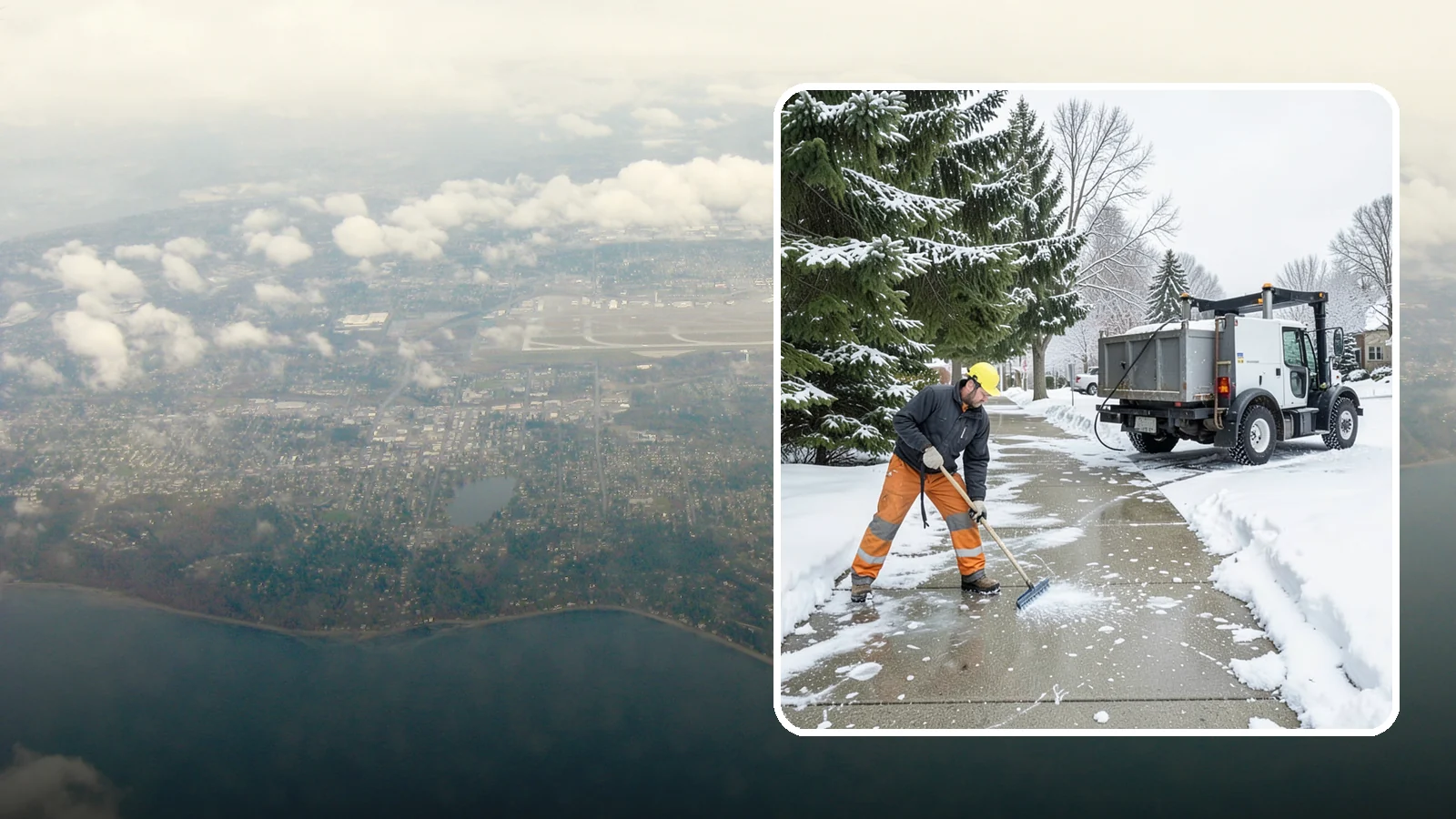 Sidewalk Ice Removal in Burien, King County, WA - We remove bonded sidewalk ice left by thaw-and-refreeze cycles so walks are truly safe.