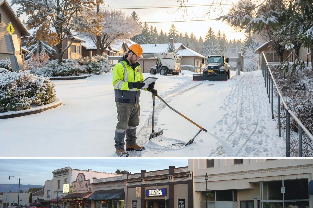 Sidewalk Ice Removal in Burlington, Skagit County, WA - Sidewalk ice removal peaks during freeze-thaw stretches from midwinter into spring.