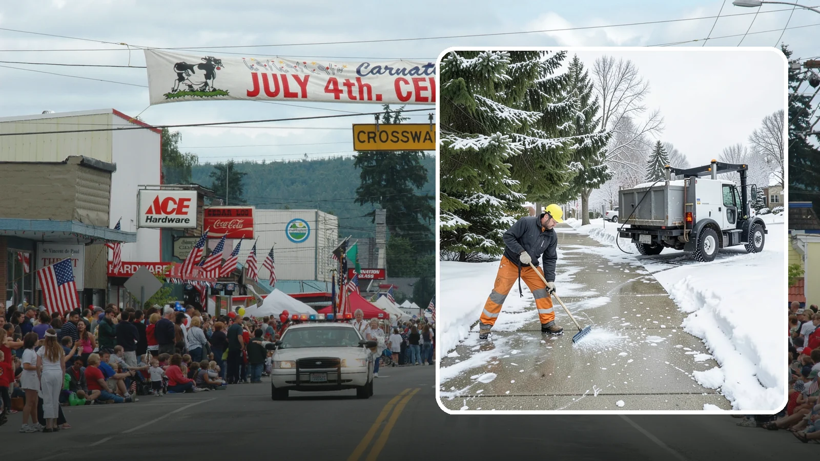 Sidewalk Ice Removal in Carnation, King County, WA - We remove bonded sidewalk ice left by thaw-and-refreeze cycles so walks are truly safe.
