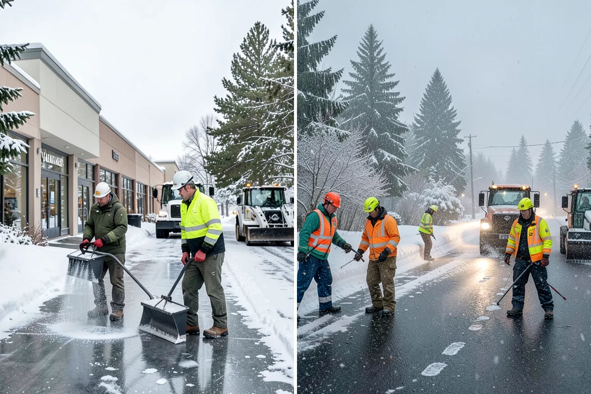 Sidewalk Ice Removal in Clyde Hill, King County, WA - We identify bonded ice from refreeze cycles