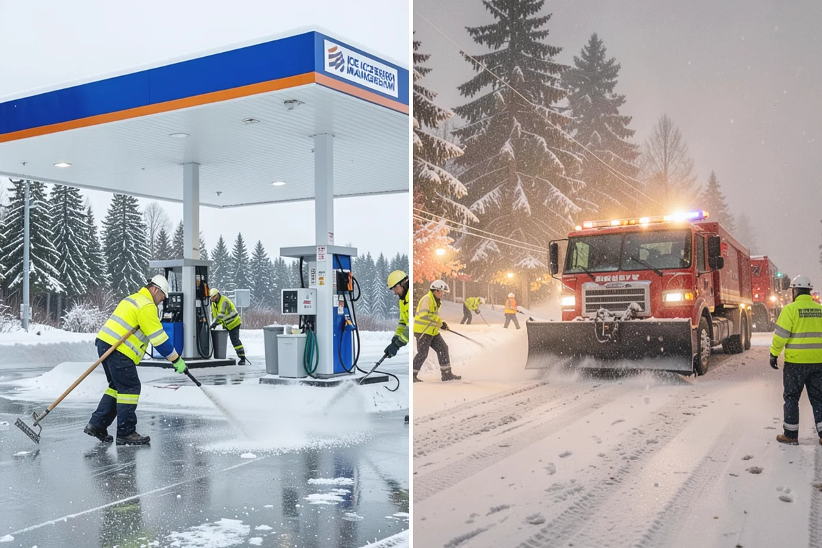 Sidewalk Ice Removal in Coupeville, Island County, WA - We identify bonded ice from refreeze cycles